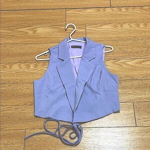 Lavender Sleeveless Cropped Vest